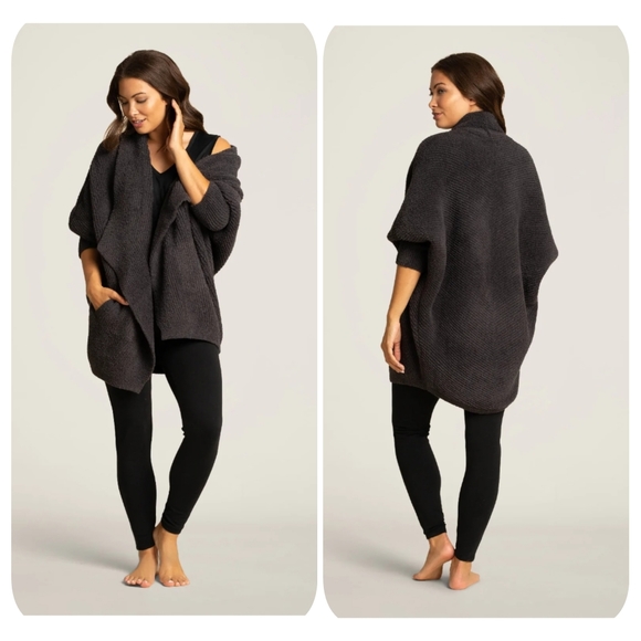 Barefoot Dreams Sweaters - Barefoot Dreams Cozychic® chevron ribbed cardi graphite